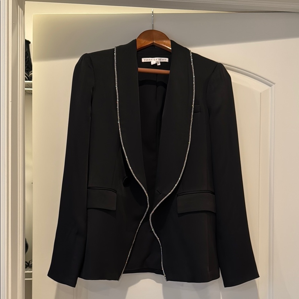 Veronica Beard black blazer with embellished trim size 0